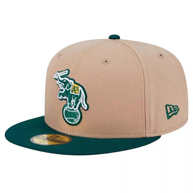 Mens New Era Khaki Oakland Athletics 59FIFTY Fitted Hat Product Image