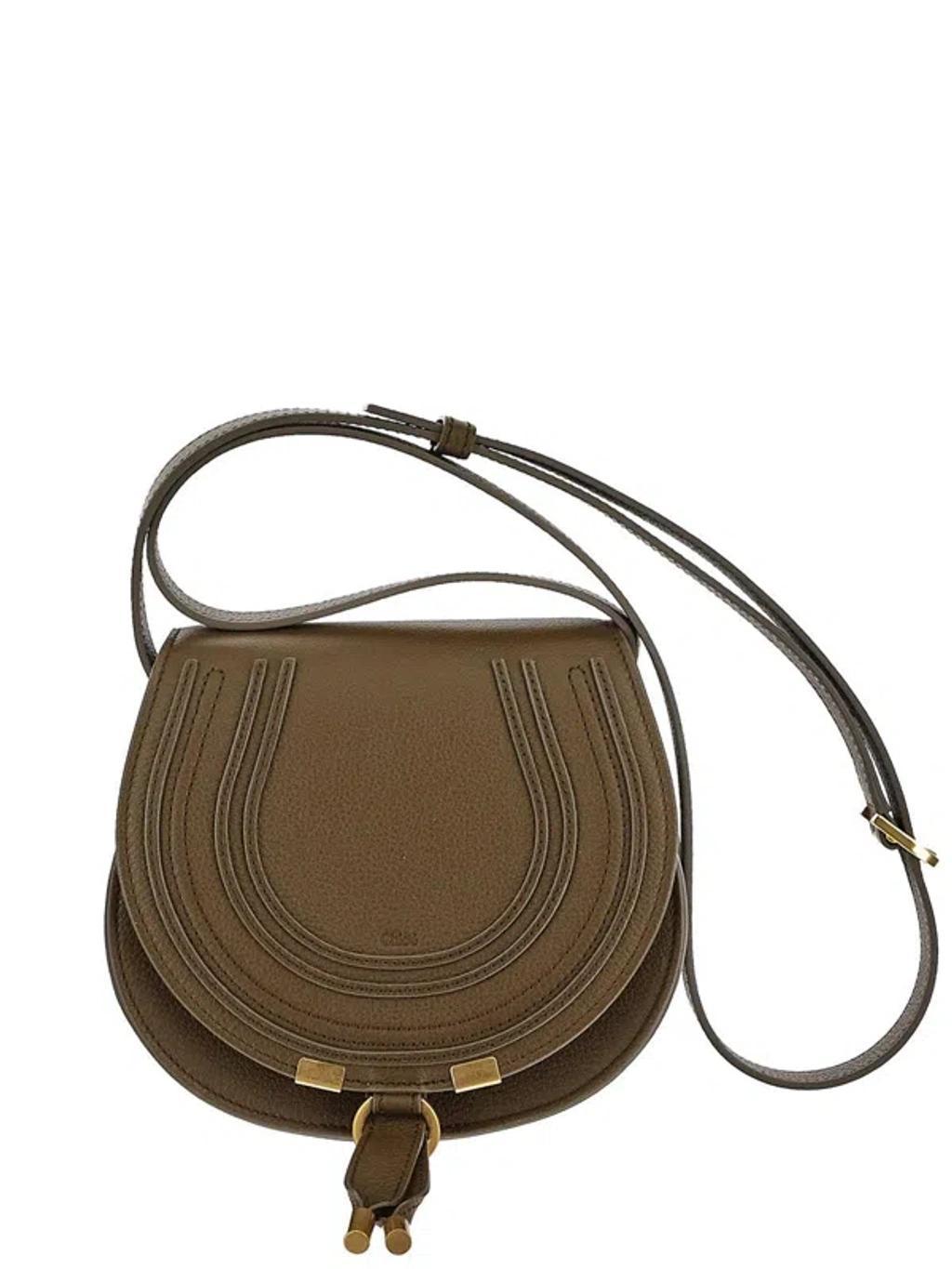 Small Saddle Marcie Bag In Beige Product Image