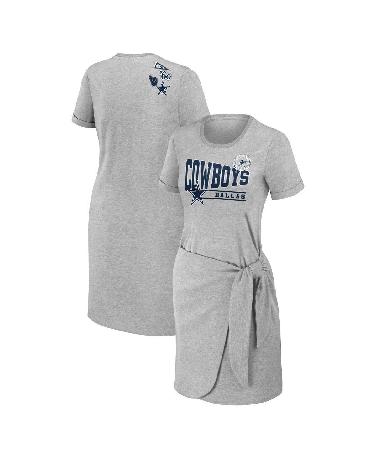 Womens WEAR by Erin Andrews Heather Gray Dallas Cowboys Knotted T-Shirt Dress Product Image