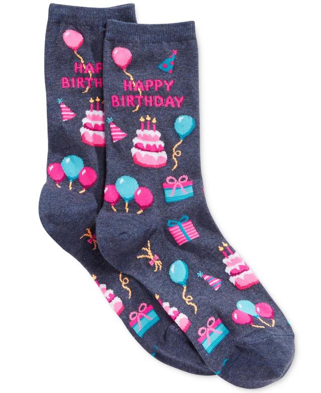 Hot Sox Womens Happy Birthday Fashion Crew Socks Product Image