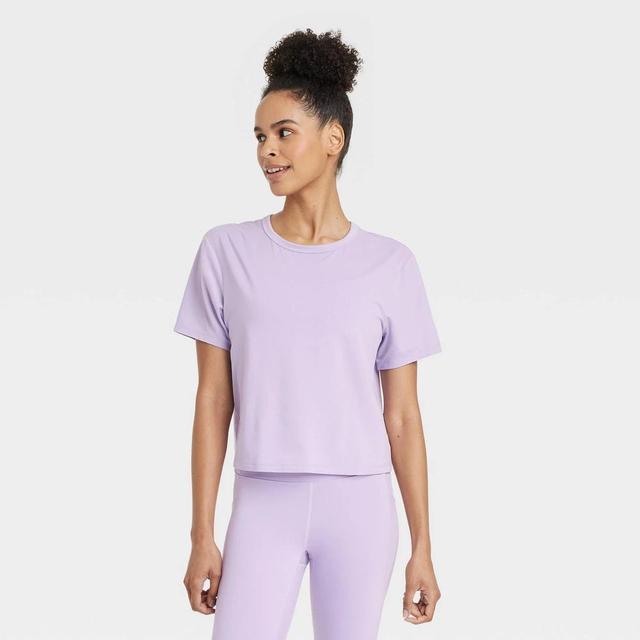 Womens Essential Crewneck Short Sleeve T-Shirt - All In Motion Light Purple Product Image