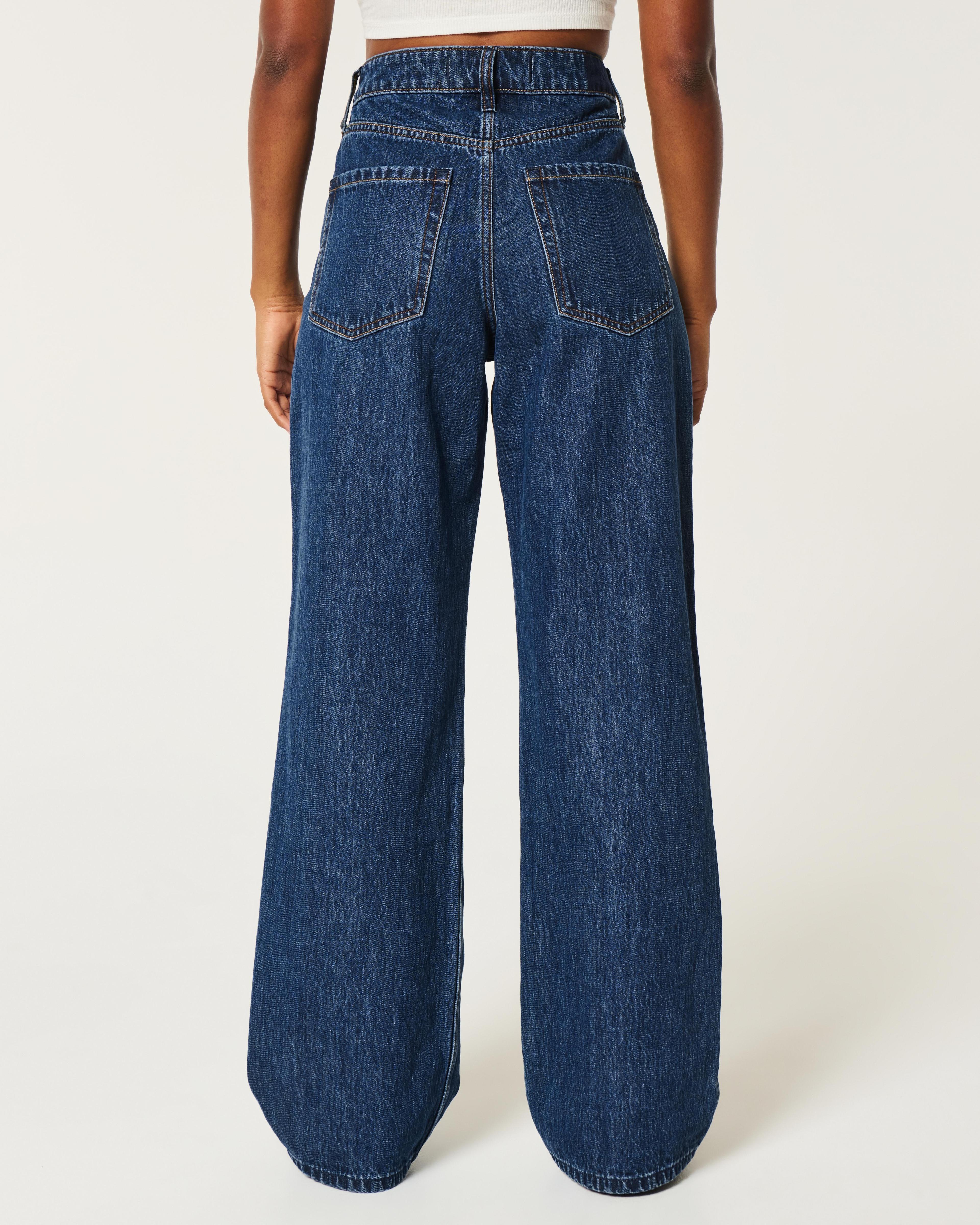 Ultra High-Rise Dark Wash Baggy Jean Product Image