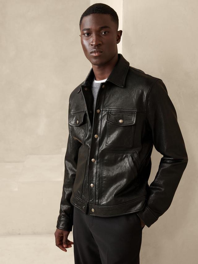 Alto Leather Trucker Jacket Product Image