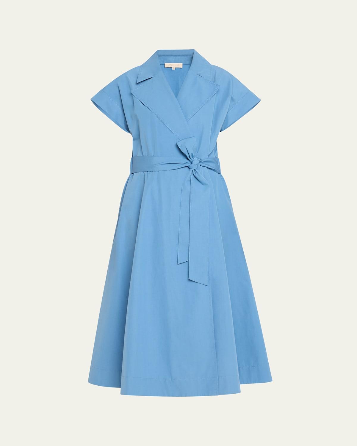 Lafayette 148 New York Belted Organic Cotton Poplin Wrap Dress Product Image