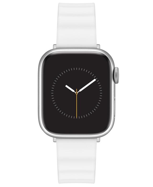 Nine West Womens White Ribbed Silicone Band Designed for 38/40/41mm Apple Watch Product Image