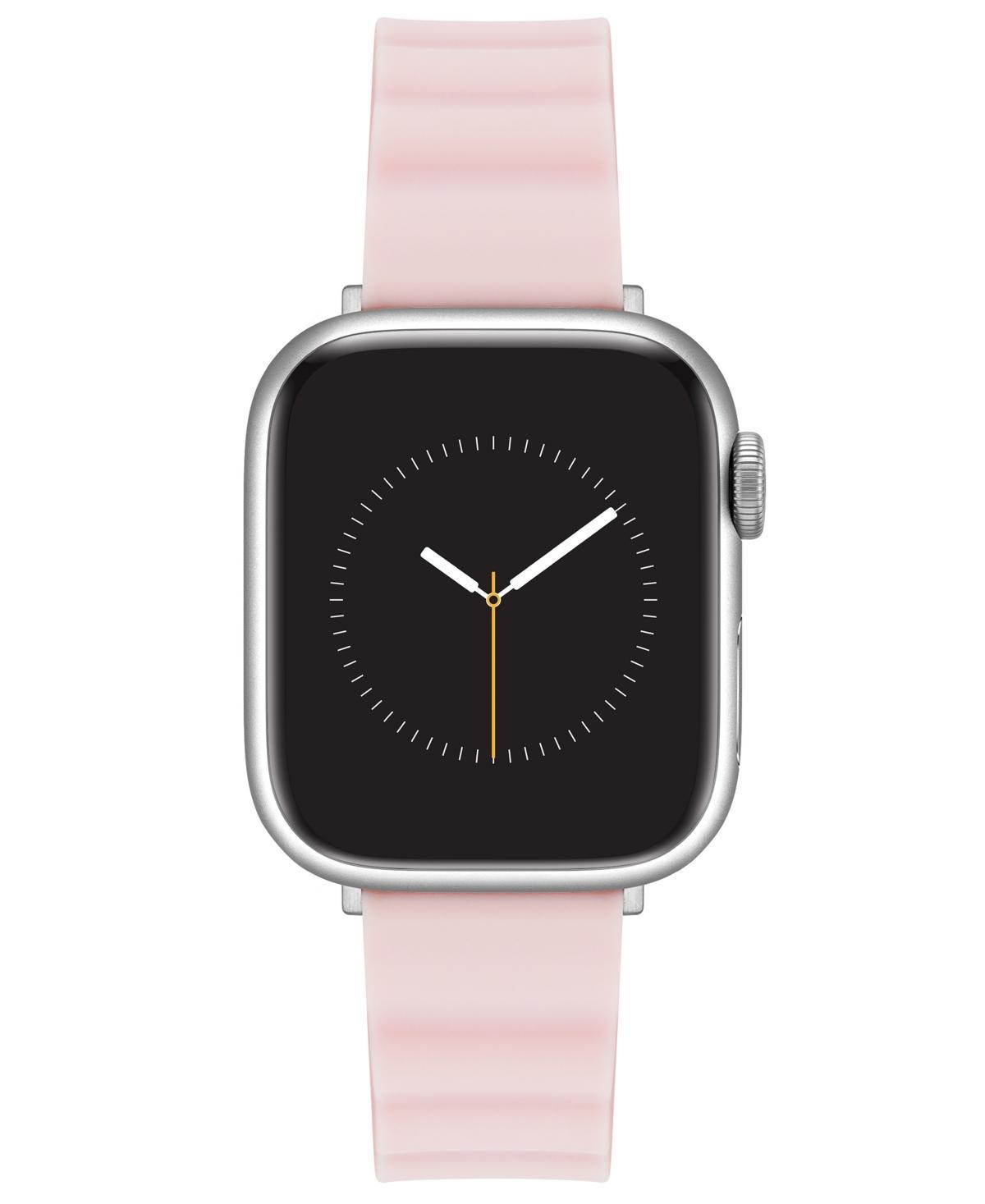 Nine West Womens Light Pink Ribbed Silicone Band Designed for 38/40/41mm Apple Watch Product Image