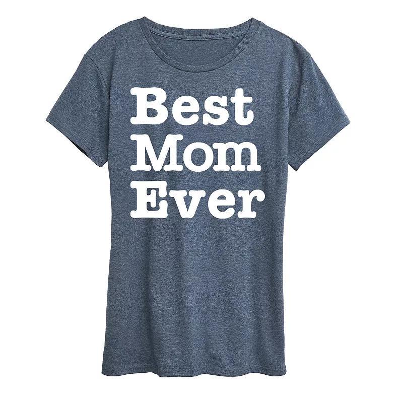 Womens Best Mom Ever Graphic Tee Blue Product Image