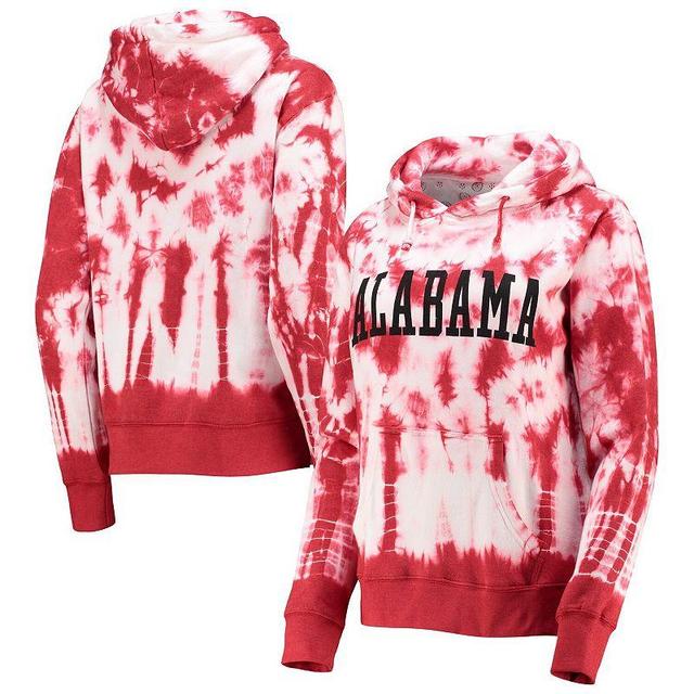 Womens Pressbox Crimson Alabama Crimson Tide Campus Tie-Dye Pullover Hoodie Product Image