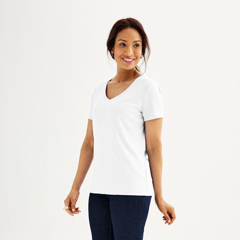 Womens Croft & Barrow Essential V-Neck Tee Product Image