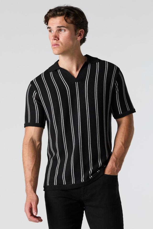 Striped Knit Polo Male Product Image