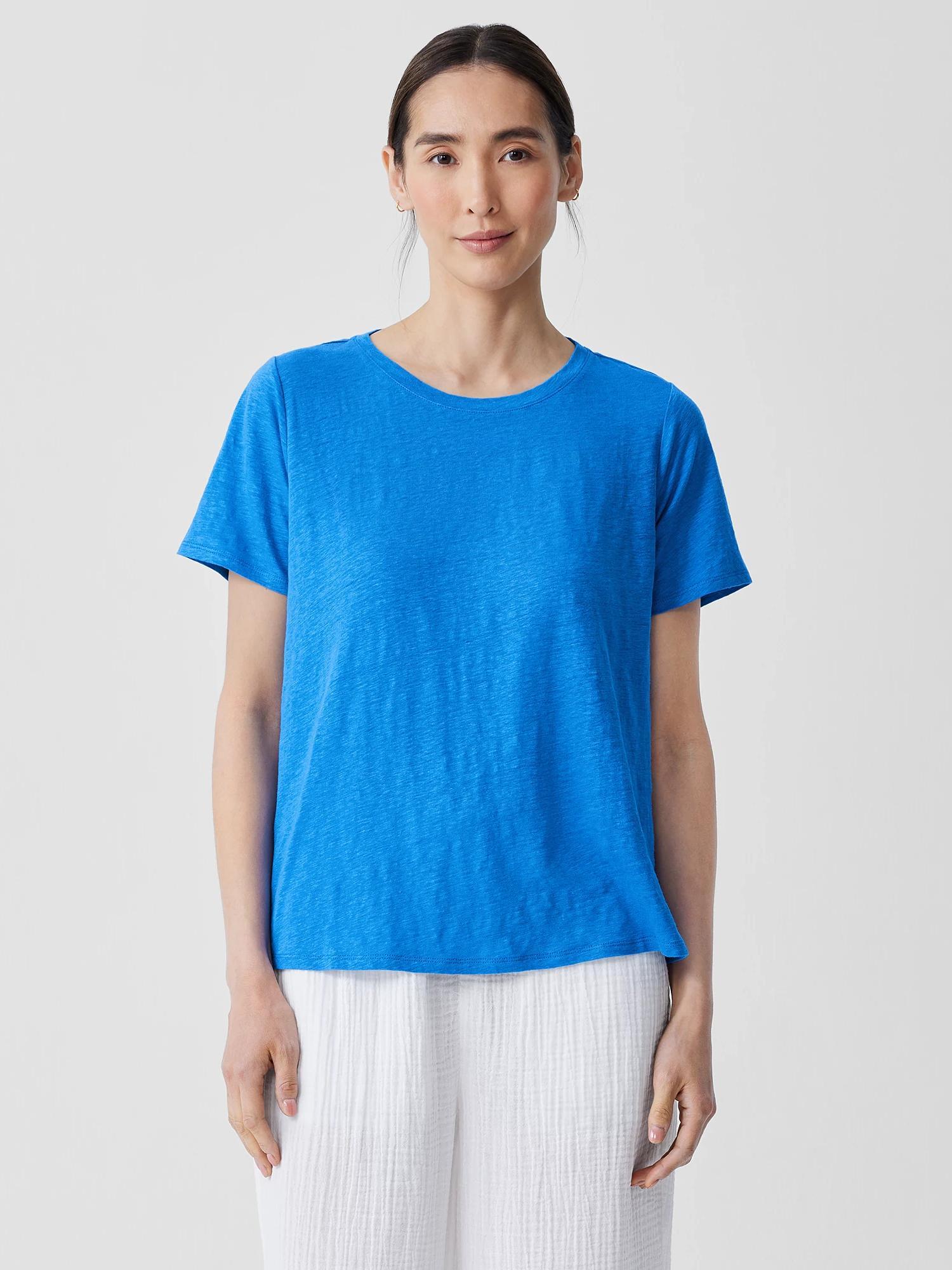 EILEEN FISHER Organic Linen Jersey Crew Neck Teefemale Product Image