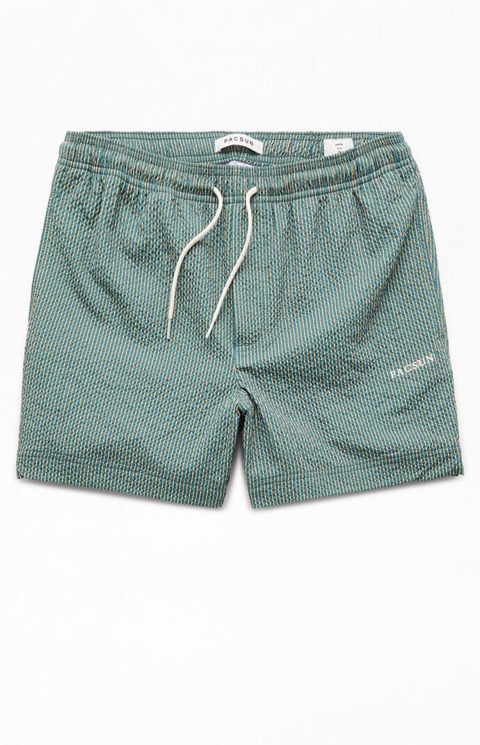 Men's Striped Seersucker 4.5" Swim Trunks - Product Image