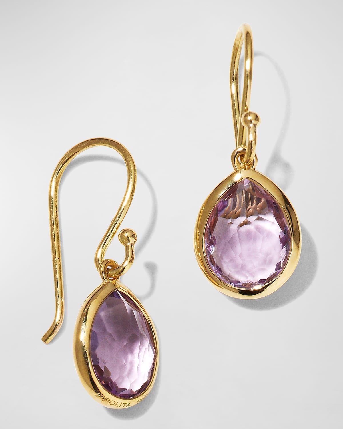 Womens Rock Candy 18K Green Gold & Amethyst Teeny Teardrop Earrings Product Image