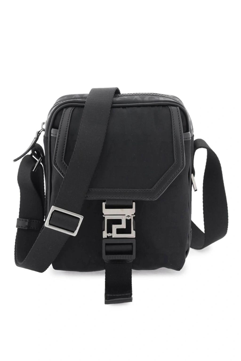 VERSACE Man Cross-body Bag Black Size - Polyamide Product Image