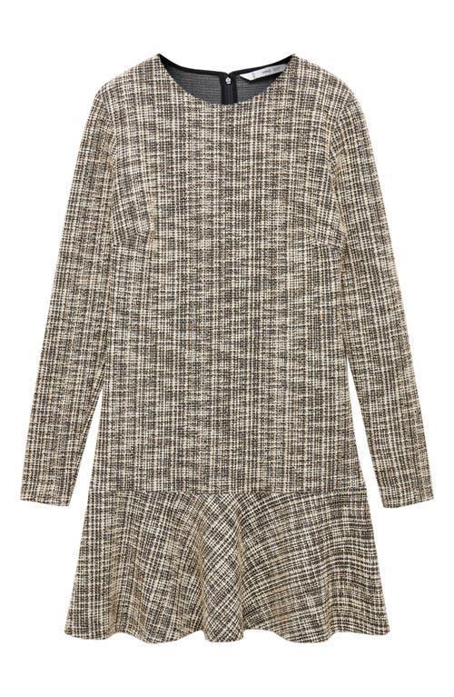 MANGO Long Sleeve Tweed Minidress Product Image