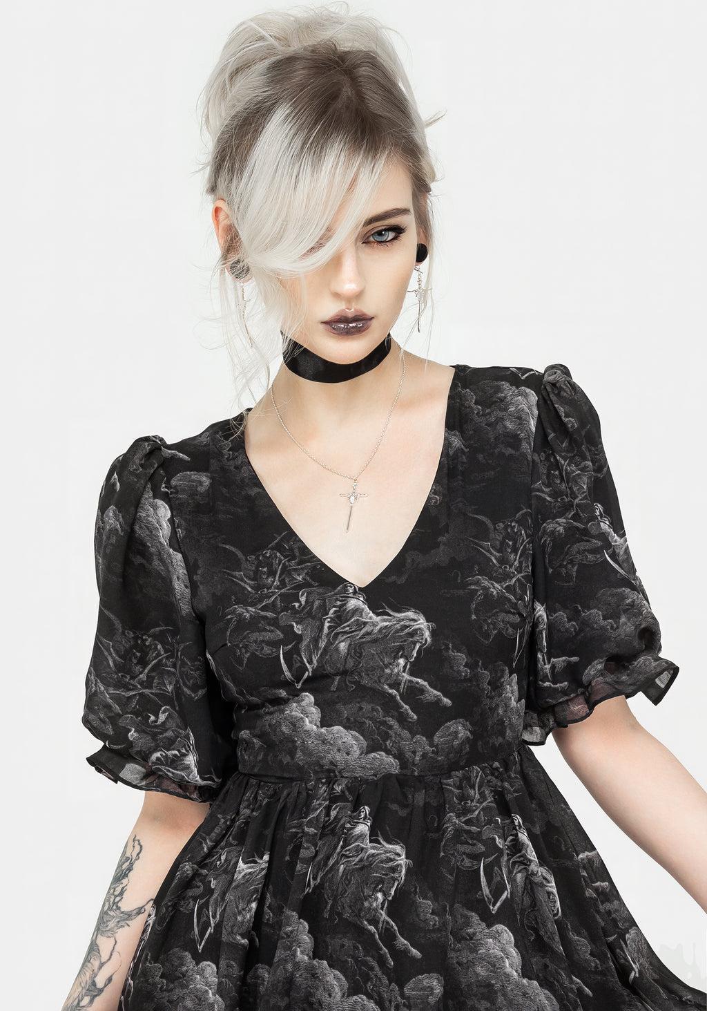 Revelation Chiffon Puff Sleeve Mini Dress Product Image