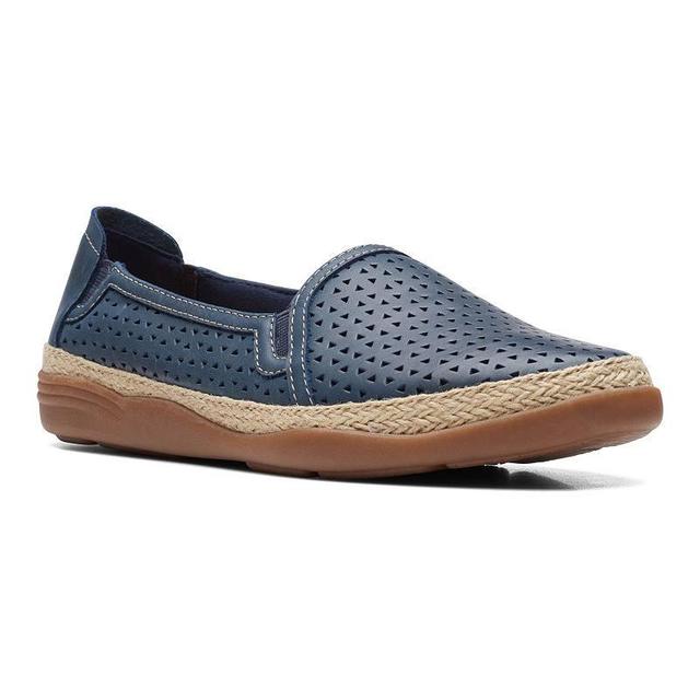 Clarks Elaina Ruby Womens Leather Espadrille Shoes Blue Product Image