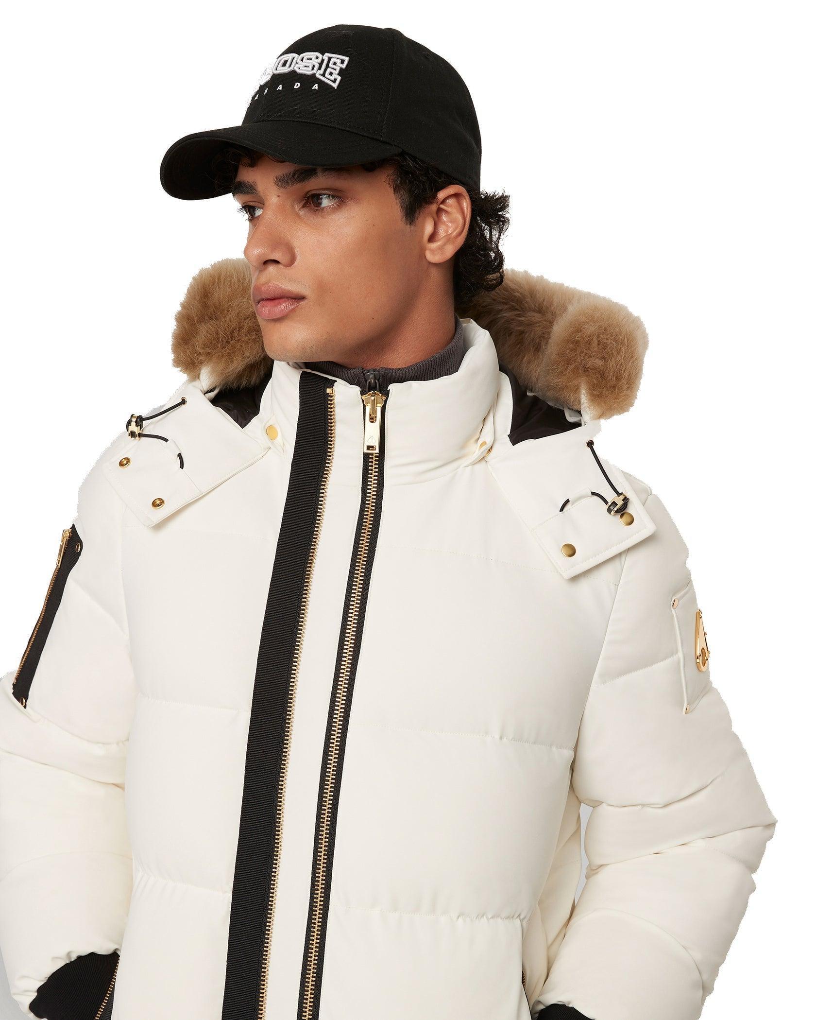 Moose knuckles Mens Stagg Milky Way Bomber with Brown Shearling Product Image