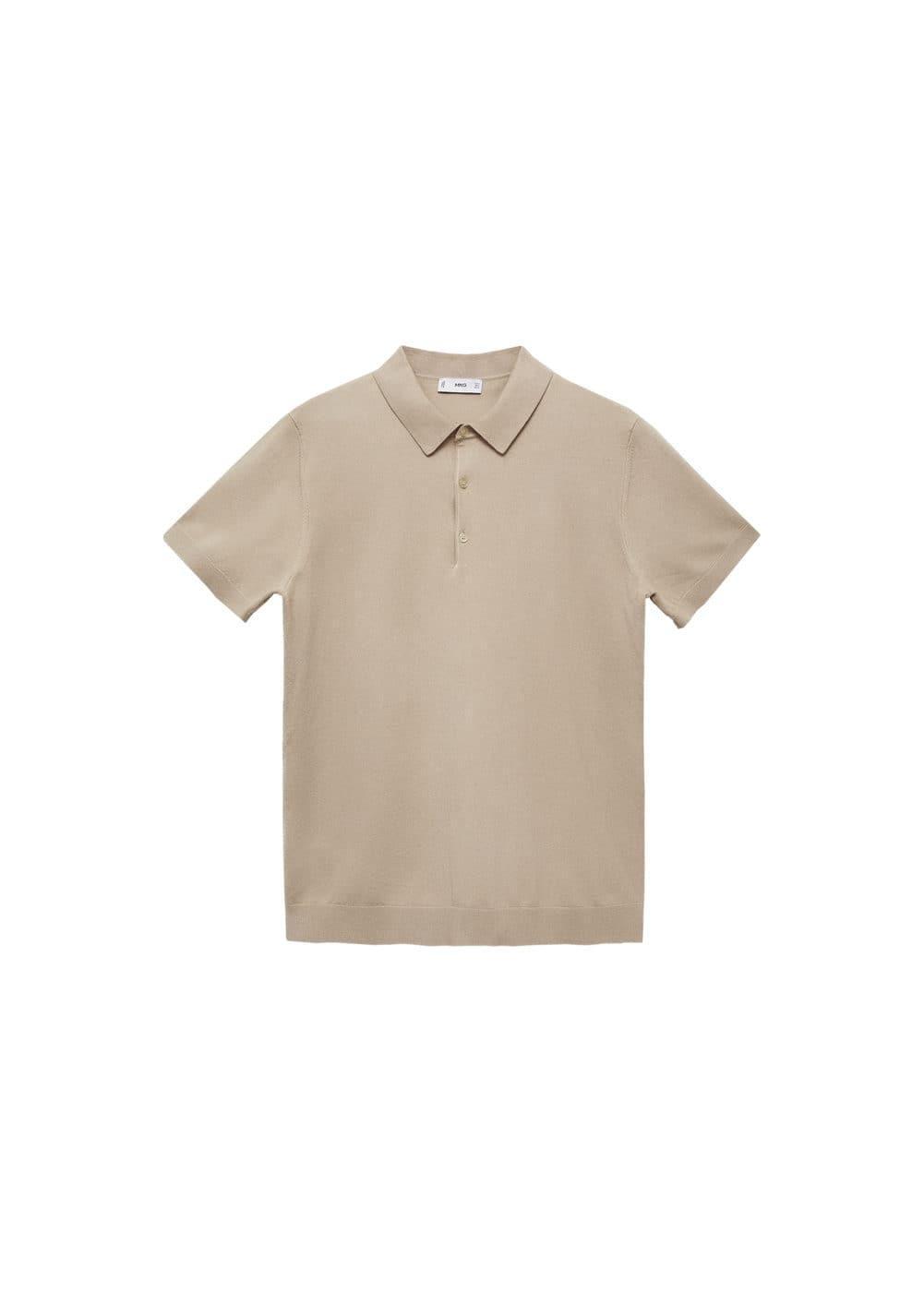 MANGO MAN - Fine-knit polo shirt beigeMen Product Image