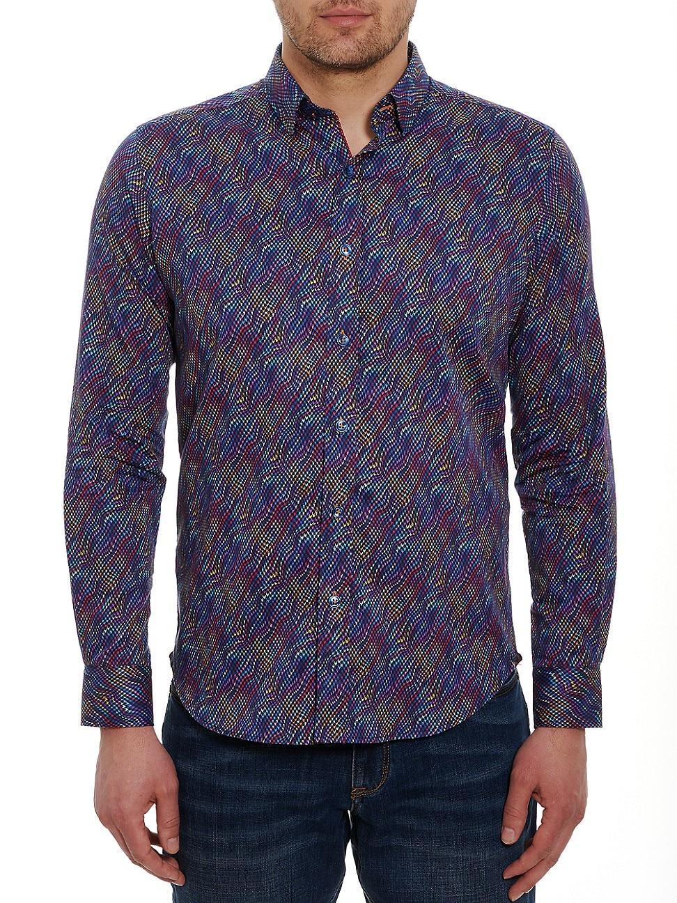 Robert Graham Tilston Abstract Houndstooth Print Button-Up Shirt Product Image