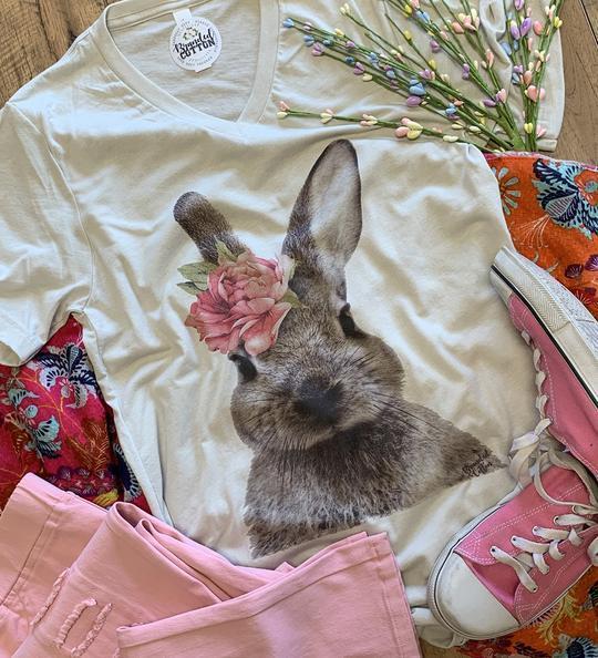 15309   Beatrix Watercolor Bunny Graphic T-Shirt Product Image