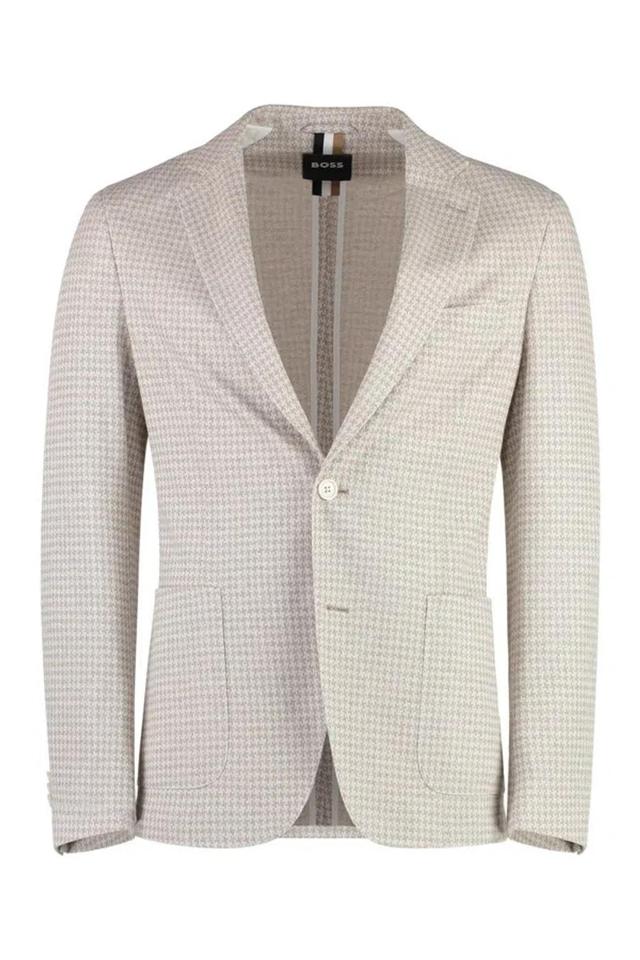 HUGO BOSS Single-breasted Two-button Jacket In Beige Product Image