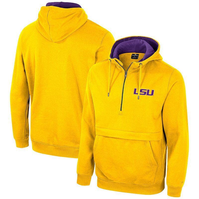 Mens Colosseum LSU Tigers Half-Zip Hoodie Product Image