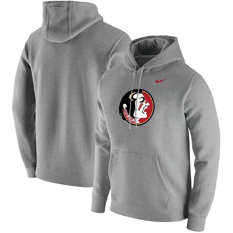 Mens Nike Heathered Gray Florida State Seminoles Vintage School Logo Pullover Hoodie Product Image