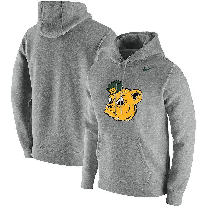 Mens Nike Heathered Gray Baylor Bears Vintage School Logo Pullover Hoodie Product Image