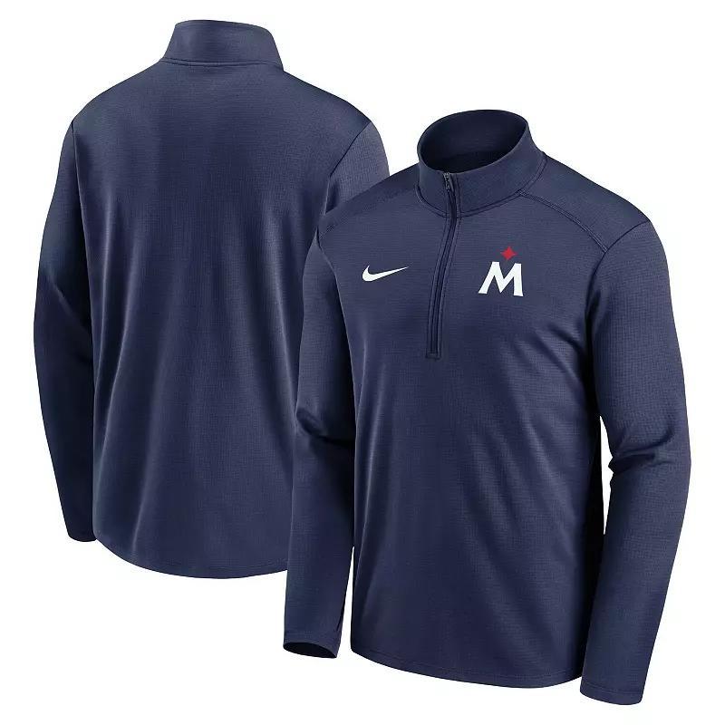 Mens Nike Minnesota Twins Agility Pacer Lightweight Performance Half-Zip Top Blue Product Image