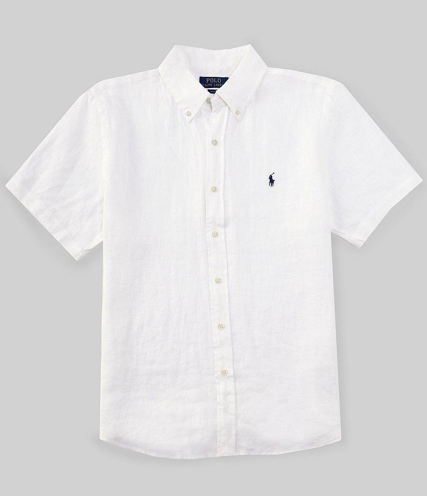 Polo Ralph Lauren Solid Linen Short Sleeve Woven Shirt Product Image