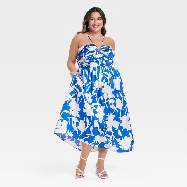 Womens Maxi Sundress - A New Day Blue Floral 1X Product Image