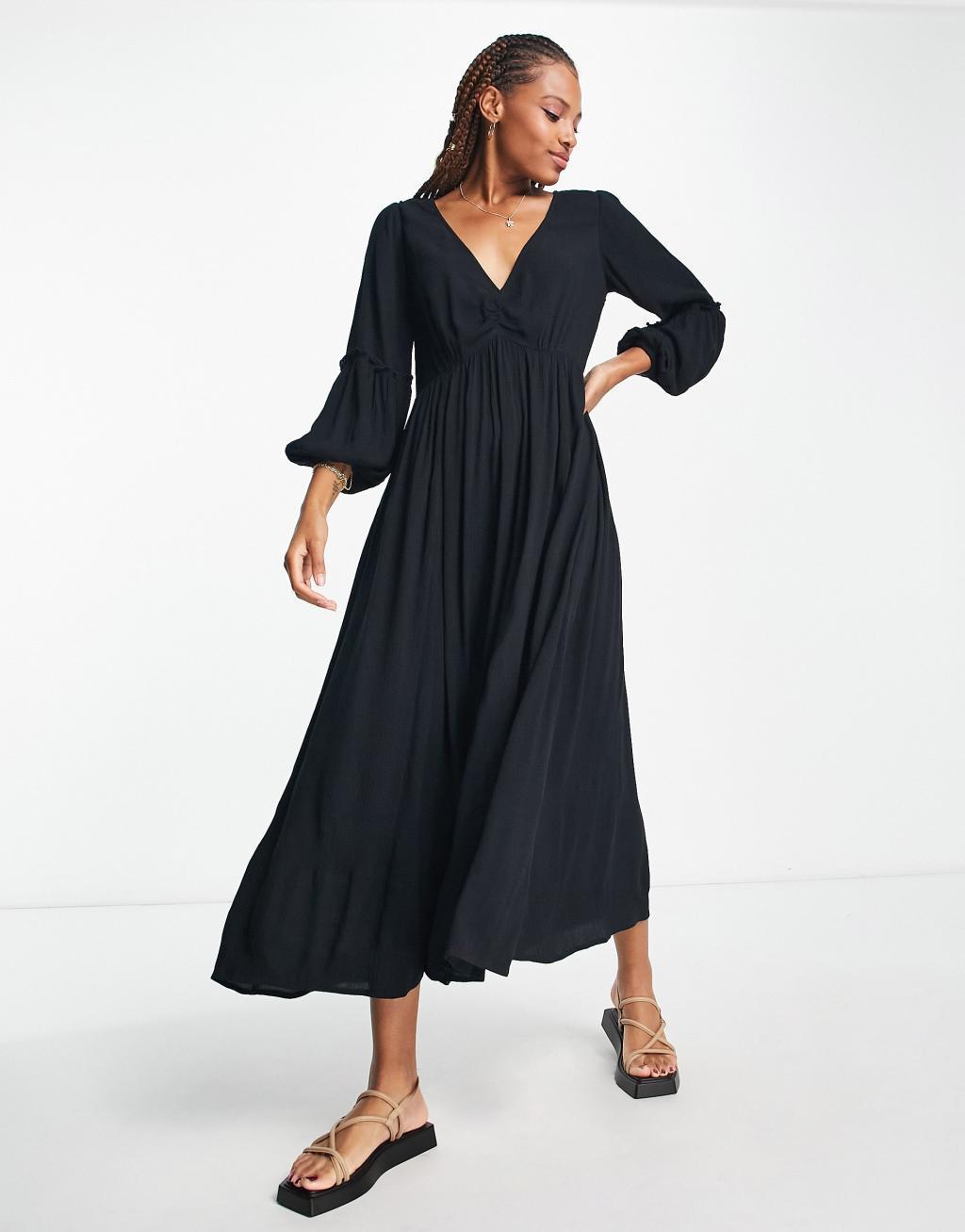 Iisla & Bird kimono beach maxi summer dress in black  product image