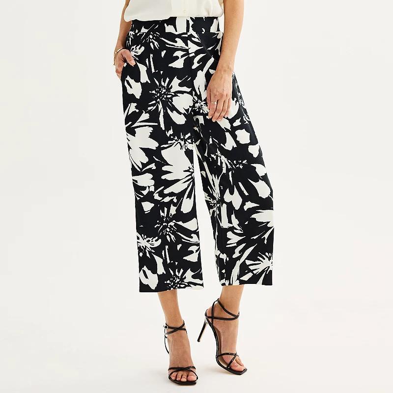 Petite Nine West Airflow Pull-On Wide Leg Crop Pants, Womens Product Image