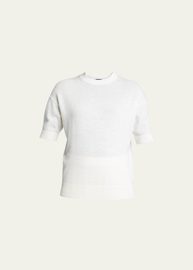 Short-Sleeve Easy Cashmere Pullover Product Image