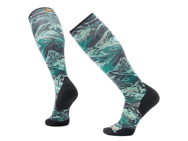 Smartwool Ski Targeted Cushion Green Slopes Print Over The Calf Socks Men's Crew Cut Socks Shoes Product Image