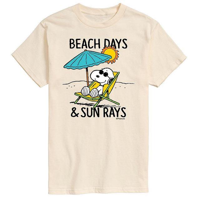 Mens Peanuts Snoopy Beach Days Graphic Tee Beige Product Image