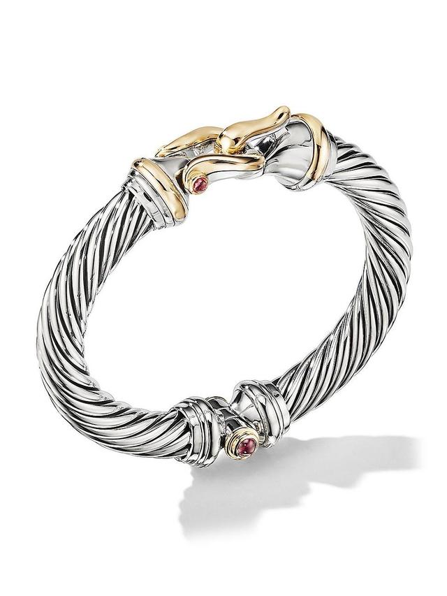 Womens Buckle Classic Cable Bracelet in Sterling Silver Product Image