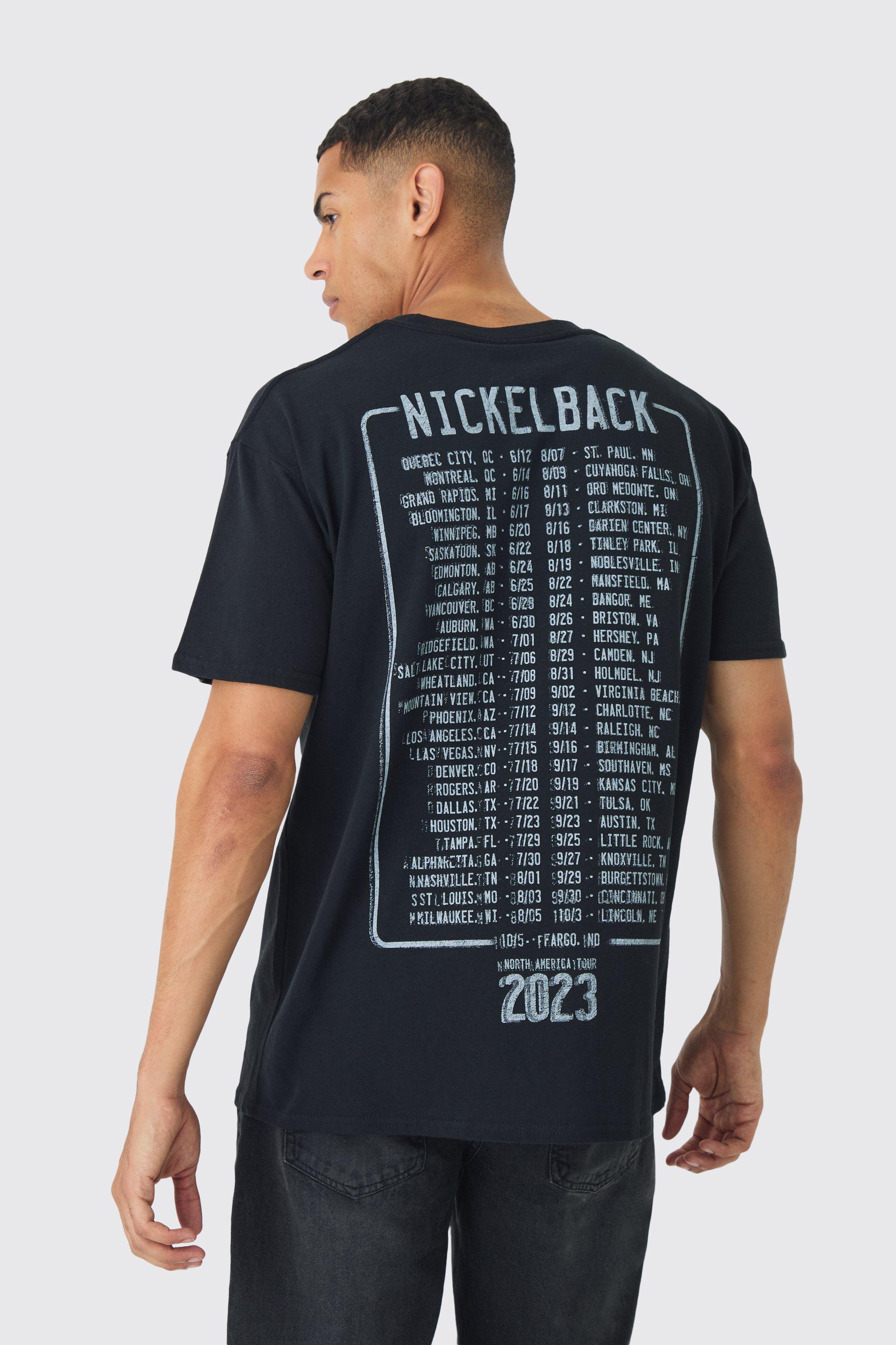 Mens Black Oversized Nickleback License Print T-Shirt, Black Product Image