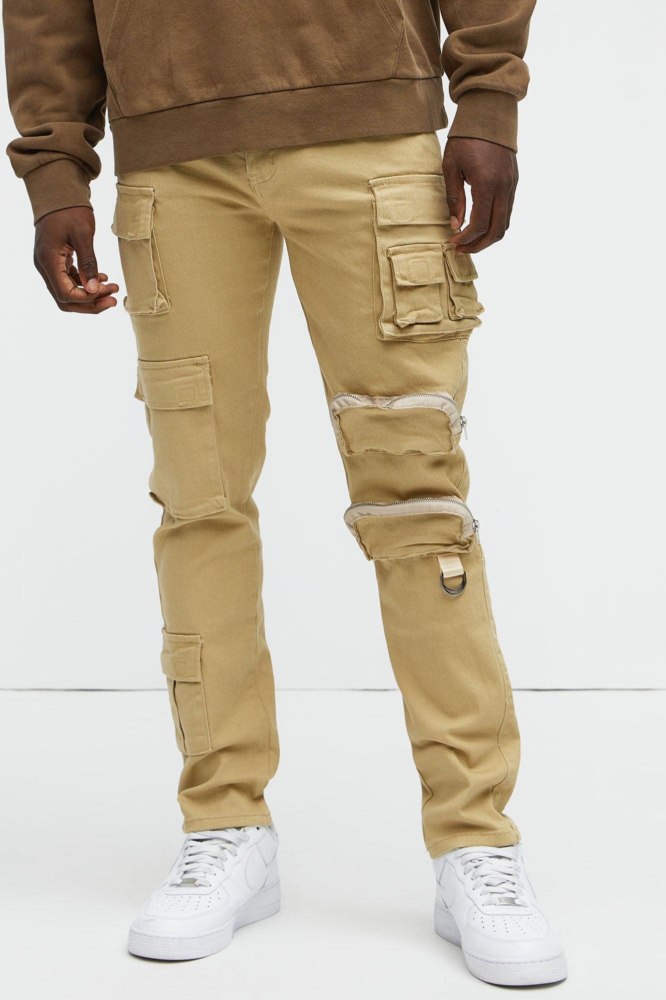 More Than One Cargo Pocket Slim Jeans - Khaki product image