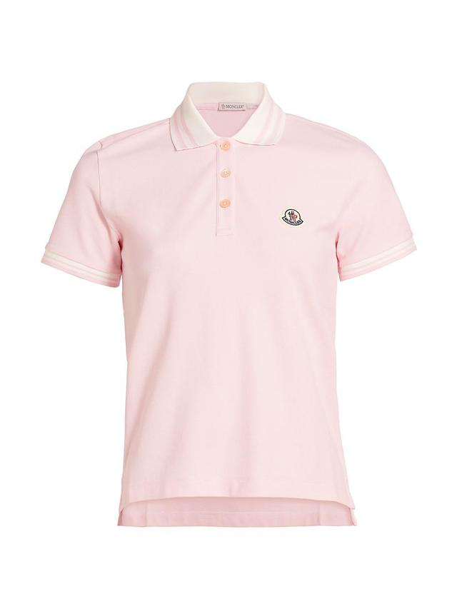 Womens Logo Cotton Polo Top Product Image