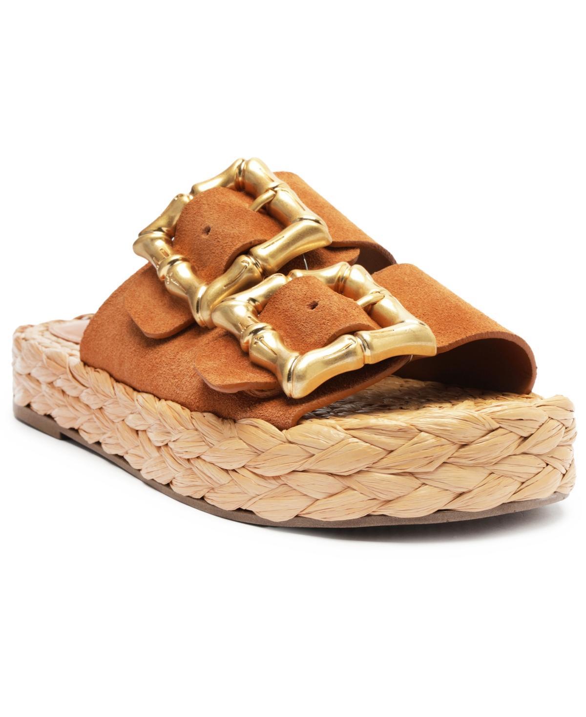 Enola Suede Dual-Buckle Espadrille Sandals Product Image