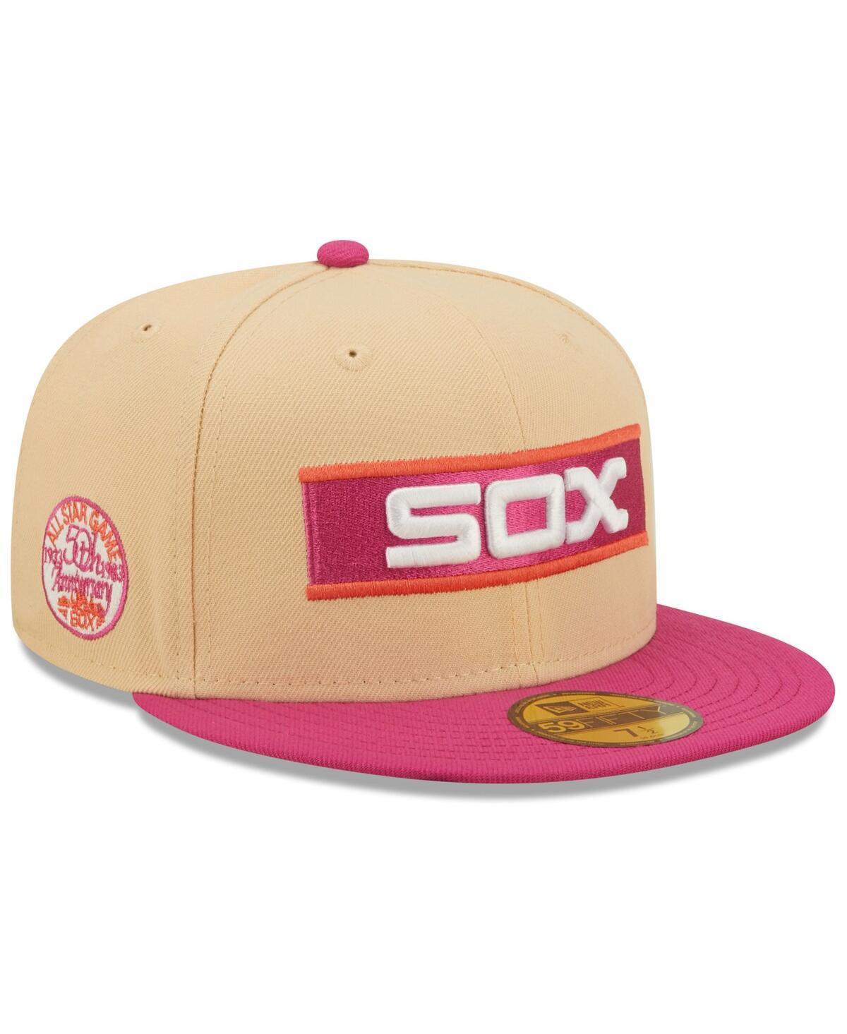 Mens New Era /Pink Chicago White Sox 1933 MLB All-Star Game 50th Anniversary Mango Passion 59FIFTY Fitted Hat Product Image