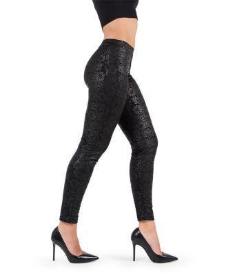 MeMoi Womens Chic & Elegant Glossy Floral Ornate Damask Leggings product image