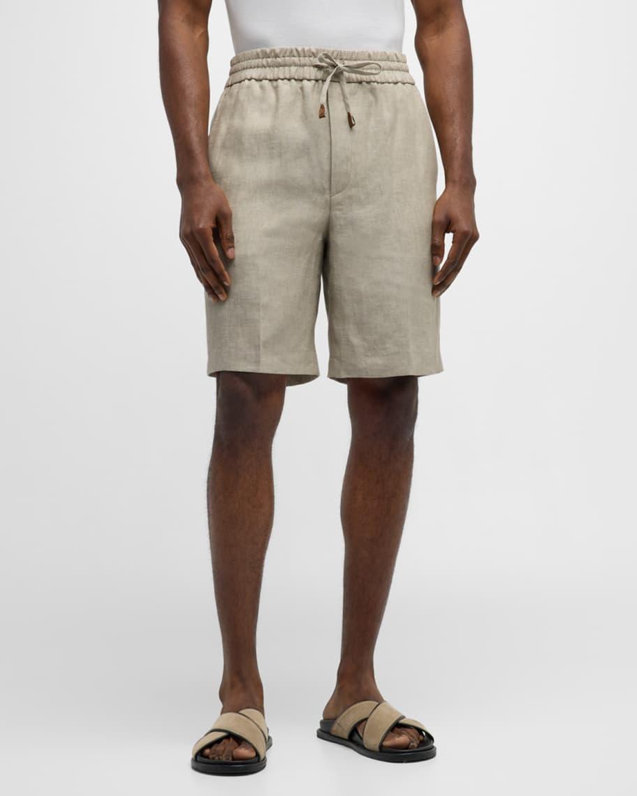 Mens Linen Drawstring Shorts Product Image