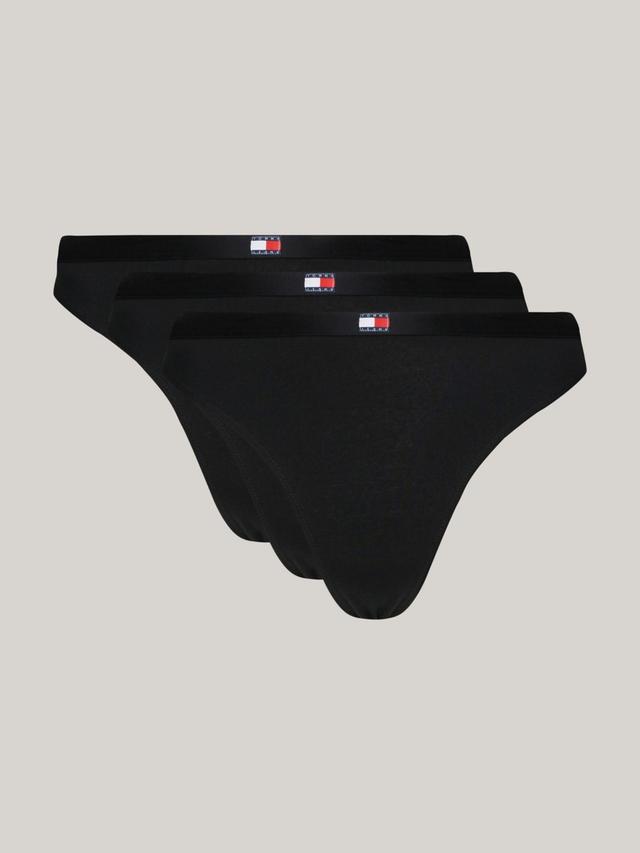 Tommy Hilfiger Women's TJ Flag Logo Thong 3-Pack Product Image