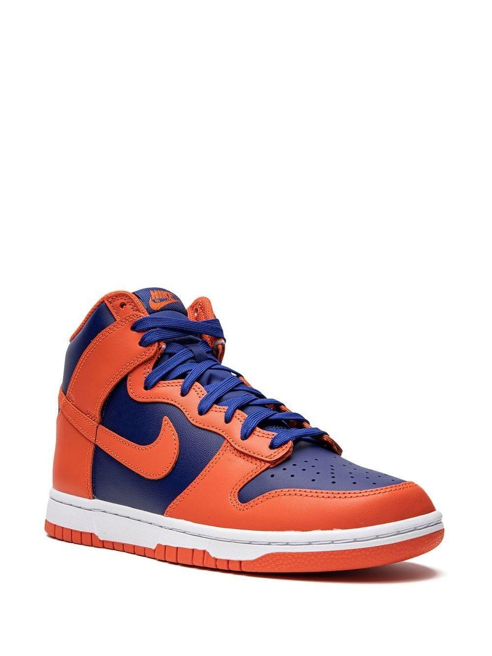 Dunk Hi Retro Sneakers In Orange/deep Royal Blue Product Image