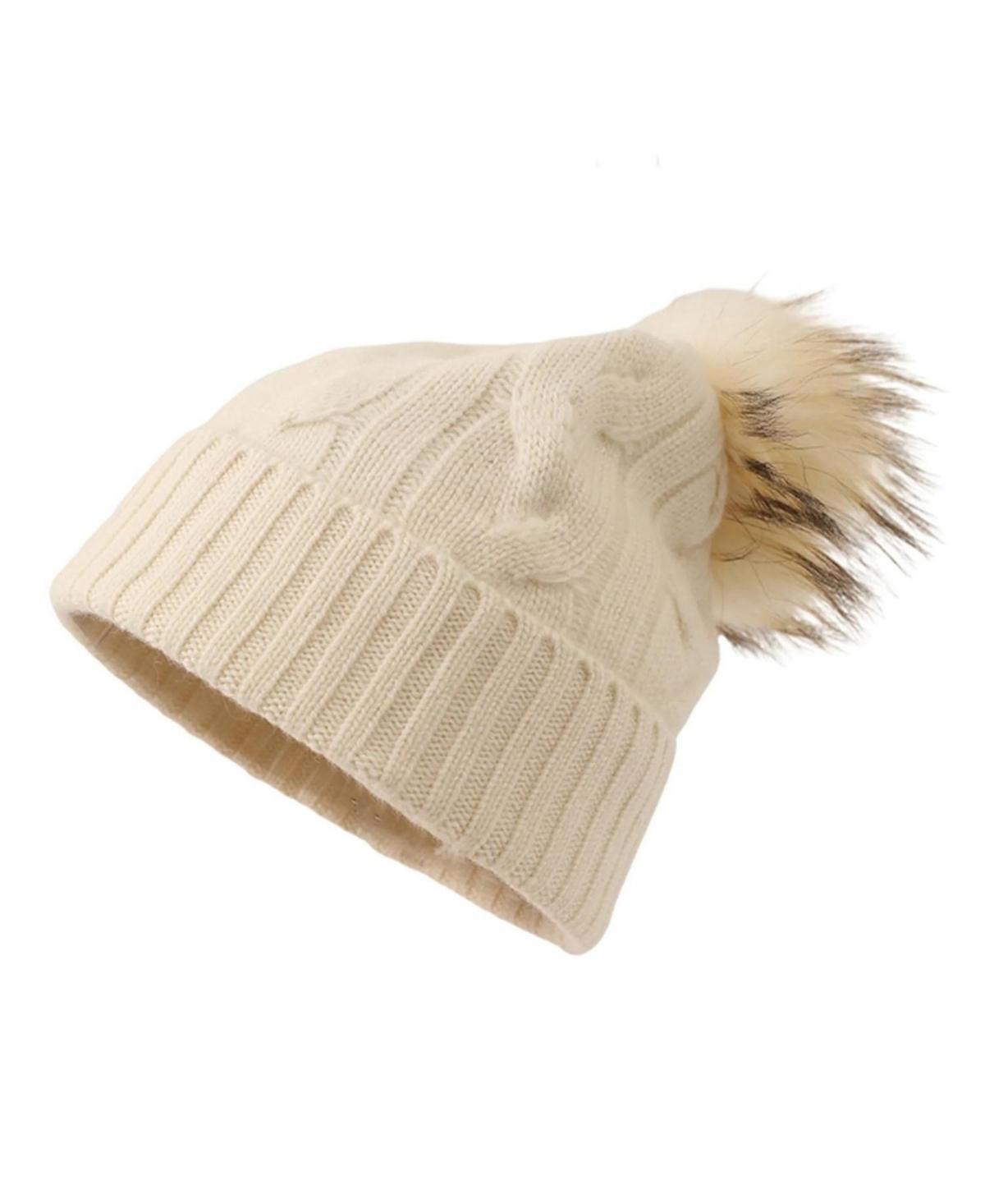 Bellemere Womens Soft Cable-Knit Cashmere Hat product image