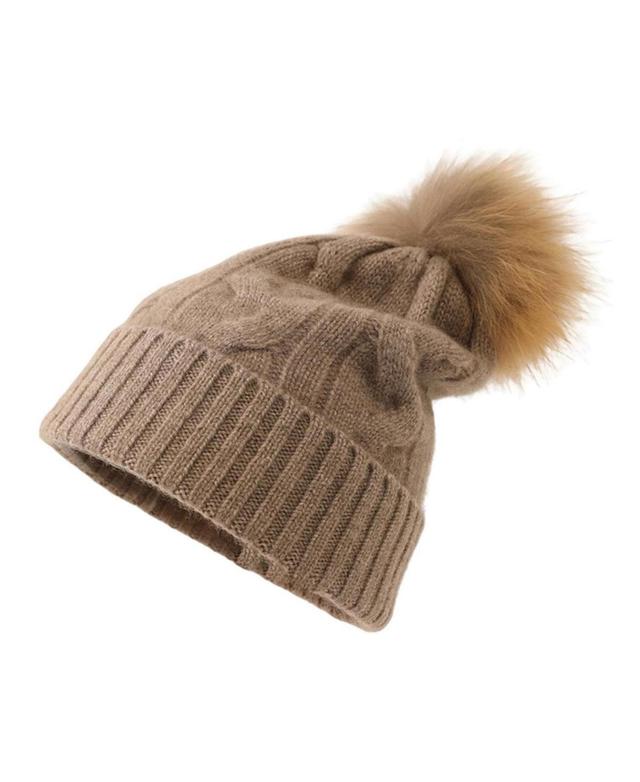 Bellemere Womens Soft Cable-Knit Cashmere Hat Product Image