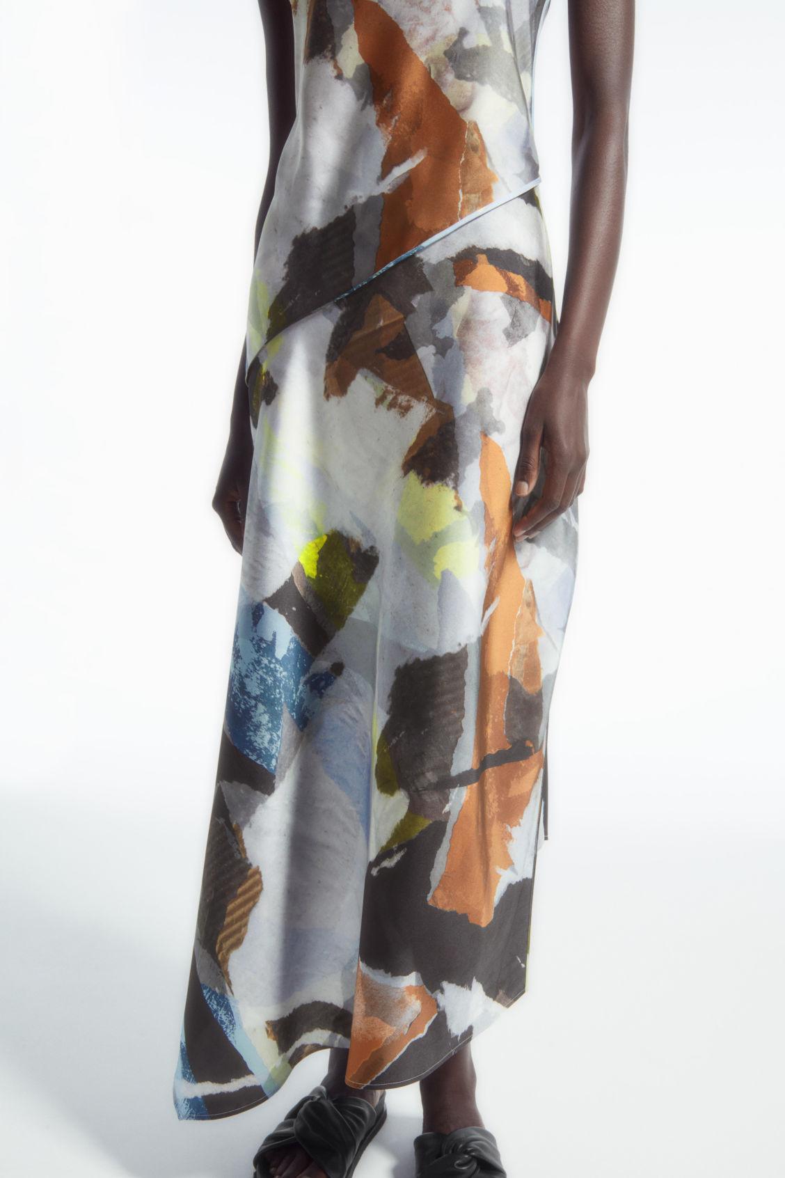 PRINTED ASYMMETRIC MIDI DRESS Product Image